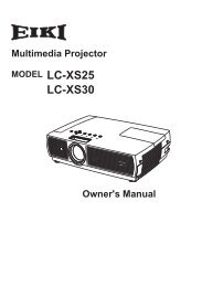 LC-XS30 Manual - Eiki International Inc.