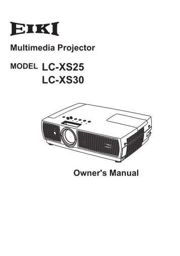 LC-XS30 Manual - Eiki International Inc.