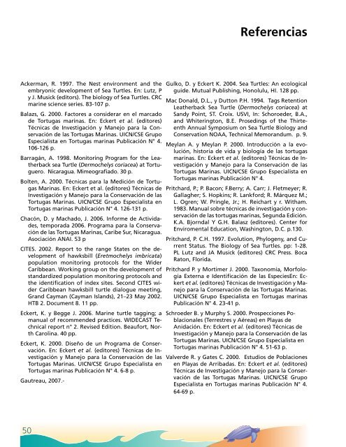 Manual sobre técnicas de manejo y conservación de ... - WIDECAST