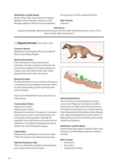 The Status of Nepal's Mammals: The National Red List Series - IUCN