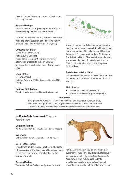 The Status of Nepal's Mammals: The National Red List Series - IUCN