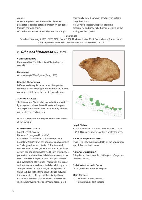 The Status of Nepal's Mammals: The National Red List Series - IUCN