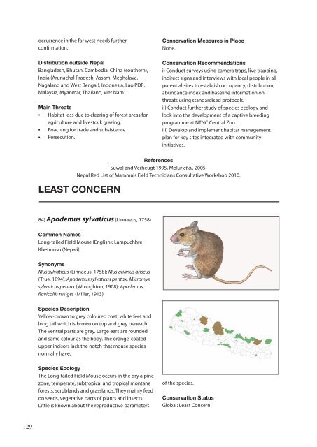 The Status of Nepal's Mammals: The National Red List Series - IUCN