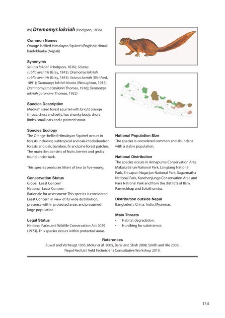 The Status of Nepal's Mammals: The National Red List Series - IUCN