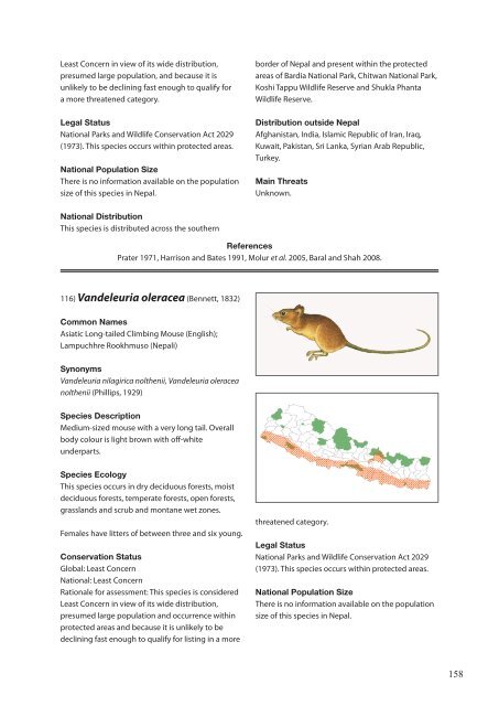 The Status of Nepal's Mammals: The National Red List Series - IUCN