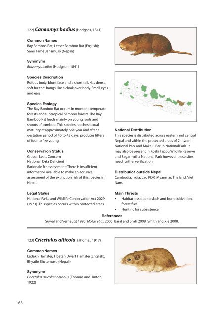 The Status of Nepal's Mammals: The National Red List Series - IUCN