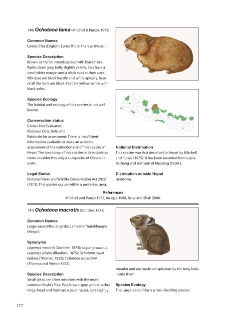 The Status of Nepal's Mammals: The National Red List Series - IUCN