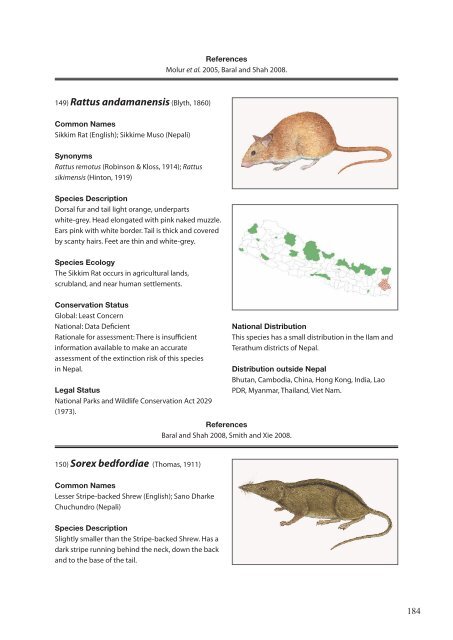 The Status of Nepal's Mammals: The National Red List Series - IUCN