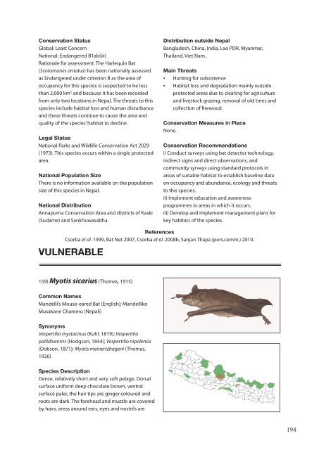 The Status of Nepal's Mammals: The National Red List Series - IUCN