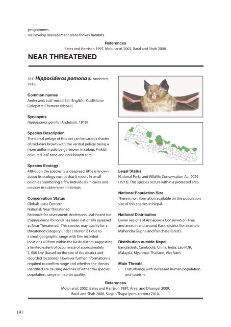 The Status of Nepal's Mammals: The National Red List Series - IUCN