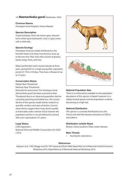 The Status of Nepal's Mammals: The National Red List Series - IUCN