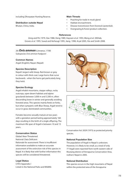 The Status of Nepal's Mammals: The National Red List Series - IUCN