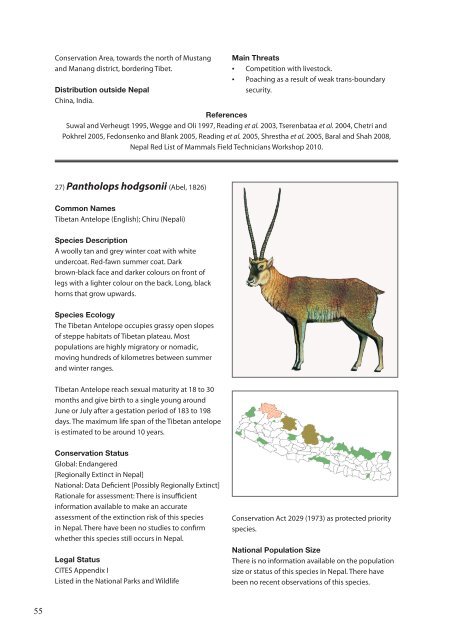 The Status of Nepal's Mammals: The National Red List Series - IUCN