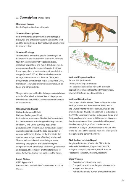 The Status of Nepal's Mammals: The National Red List Series - IUCN