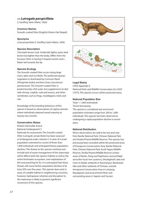 The Status of Nepal's Mammals: The National Red List Series - IUCN