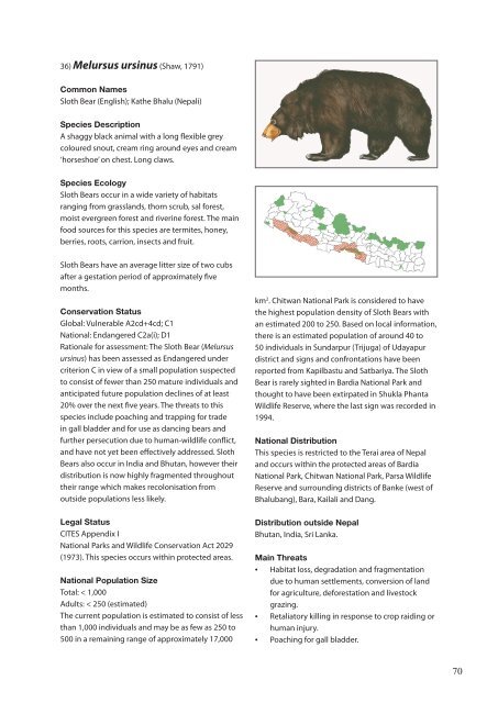 The Status of Nepal's Mammals: The National Red List Series - IUCN