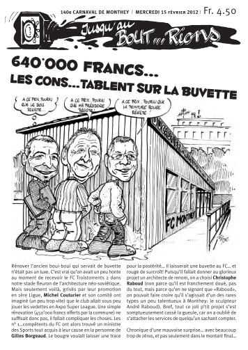 640'000 francs... - Carnaval de Monthey