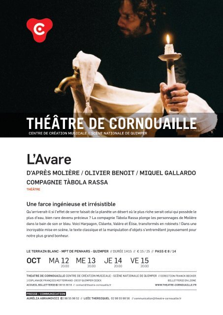 l'avare - Théâtre de Cornouaille