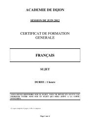 Sujet CFG juin 2012 - Lettres en lycée professionnel Dijon
