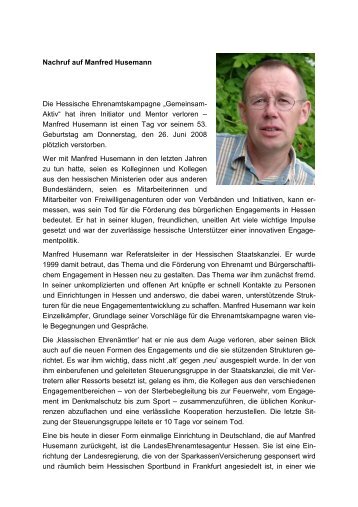 Nachruf auf Manfred Husemann Die Hessische ... - BBE