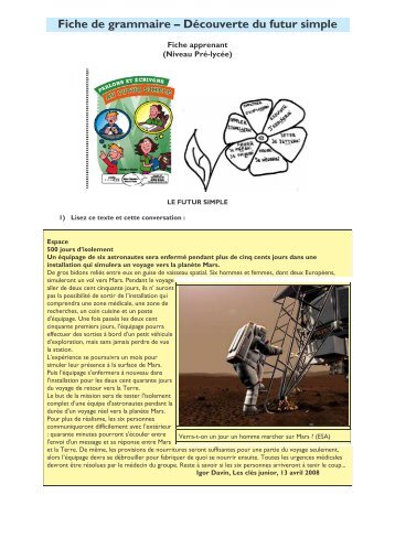 Fiche de grammaire futur simple - Insuf-FLE...