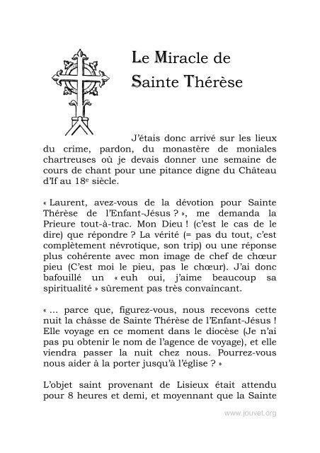 le miracle de sainte Thérèse - Laurent Jouvet