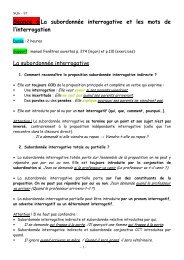 La subordonnée interrogative et les mots de l'interrogation - Tutolettres