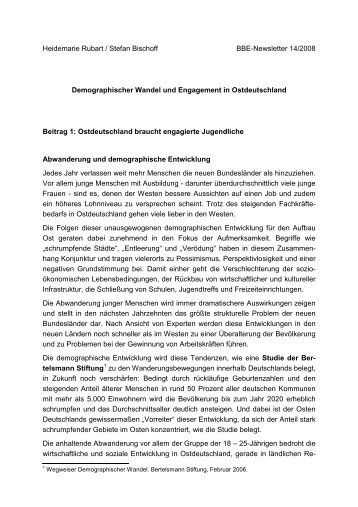 Heidemarie Rubart / Stefan Bischoff BBE-Newsletter 14/2008 ...