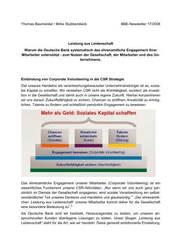 Thomas Baumeister / Birke Stubbendieck BBE-Newsletter 17/2008 ...