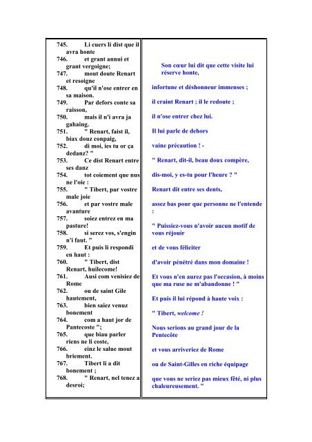 747. mout doute Renart et resoigne 748. qu'il - Isefc