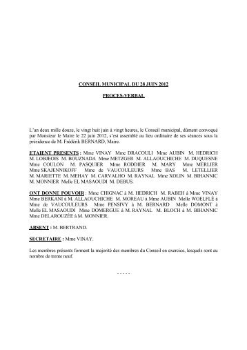 CONSEIL MUNICIPAL DU 28 JUIN 2012 PROCES ... - Ville de Poissy