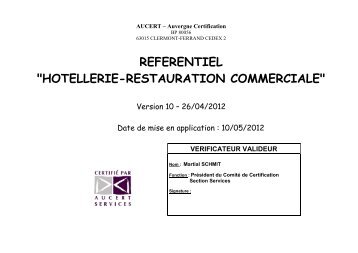 Télécharger le référentiel Hôtel-Restaurant. - Qualité Auvergne