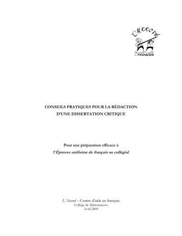 Conseils pour une bonne dissertation
