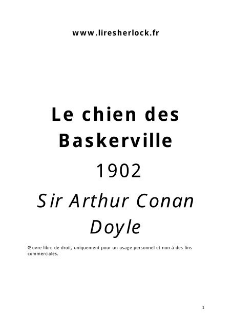 Le chien des Baskerville 1902 Sir Arthur Conan Doyle - Lire Sherlock