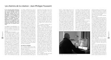 Jean-Philippe Toussaint. Entretien par Daniel Arnaut, Le Carnets et ...