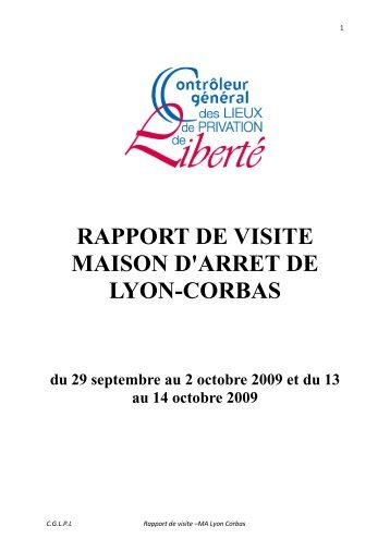 Rapport de visite –MA Lyon Corbas - Site du Contrôleur Général ...