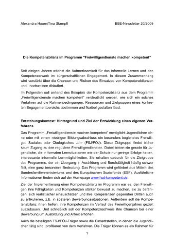 Freiwilligendienste machen kompetent - BBE