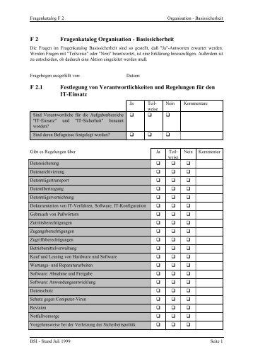 Checkliste Organisation