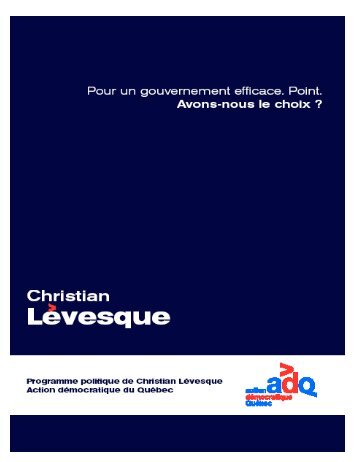 programme politique - Christian Lévesque