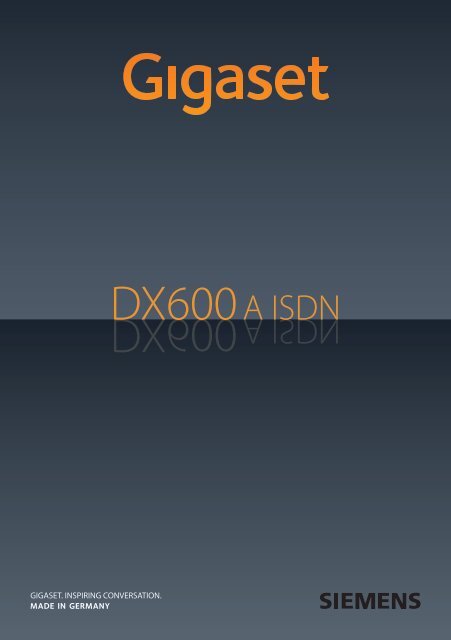 Gigaset DX600A isdn - Bedienungsanleitungen