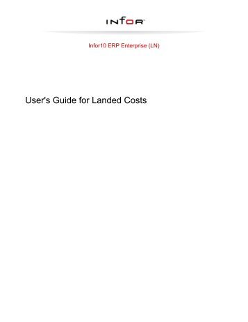 User's Guide for Landed Costs - Baan Implementation Help ...