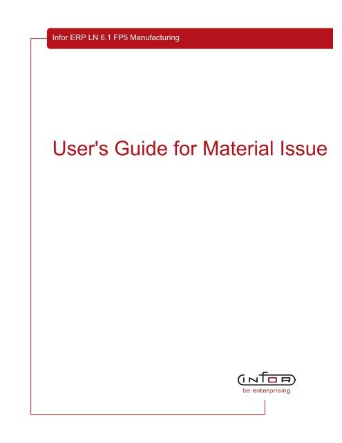 User's Guide for Material Issue - Baan Implementation Help ...