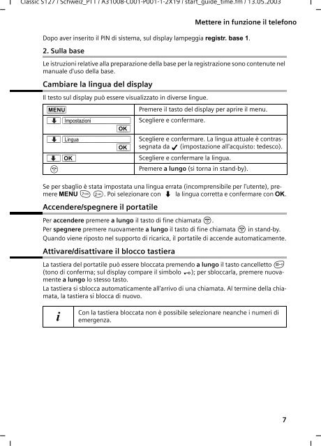 Mobilteil Classic S127 Combiné Classic S127 Portatile Classic ...