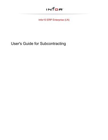 Subcontracting - Baan Implementation Help, Consulting and Tutorials