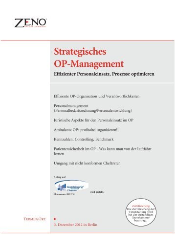 Strategisches OP-Management Effizienter Personaleinsatz, Prozesse