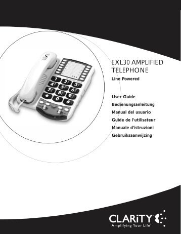 8409 Clarity EXL30 Guide Cover - Cordless phones