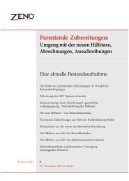 Parenterale Zubereitungen: - ZENO Veranstaltungen GmbH