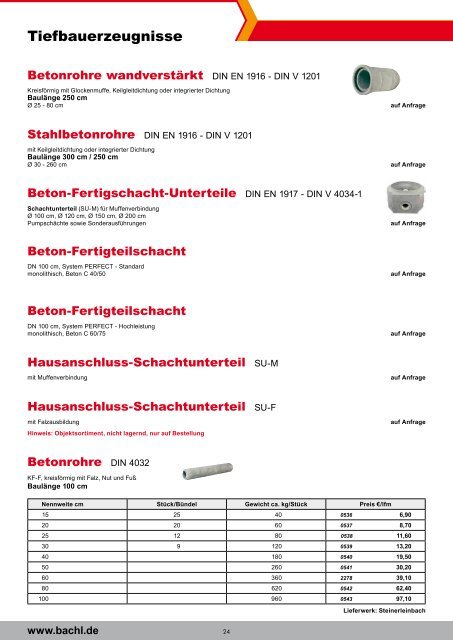 Baustoff Preisliste - Karl Bachl GmbH & Co KG