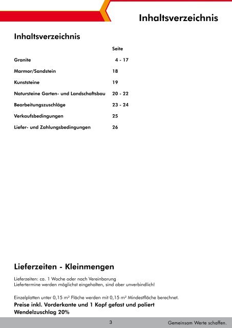 Preisliste Naturstein 2013 - Karl Bachl GmbH & Co KG