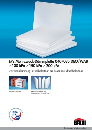 EPS Mehrzweck-Dämmplatte 040/035 DEO/WAB - Karl Bachl GmbH ...